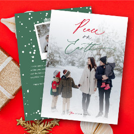 Peace on Earth Script Typografie Minimalistische f Feestdagenkaart