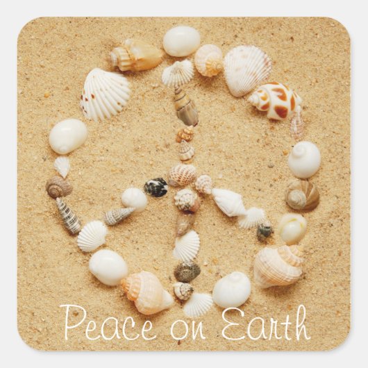 Peace on Earth Seashell Vredesbord Sticker (Voorkant)