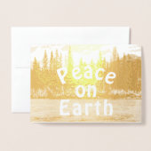 Peace on Earth Serene Mountain Scene Foto Gold Folie Kaarten (Voorkant met envelop)