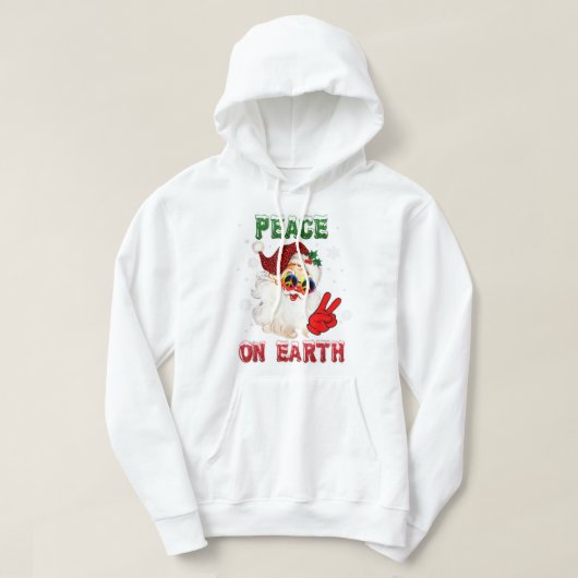 Peace On Earth Sign Merry kerstkerstkerstkerstkers Hoodie (Design voorkant)