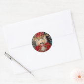Peace on Earth Silver & Gold Nutcracker Kerstmis Ronde Sticker (Envelop)