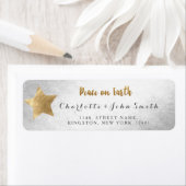 Peace on Earth Silver Golden Star New Adress Etiket (Insitu)