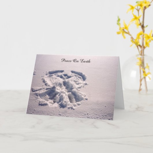 Peace on Earth Snow Angel Holiday Kaart (Gele Bloem)
