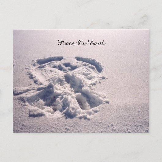 Peace on Earth Snow Angel Holiday Post Kaart (Voorkant)