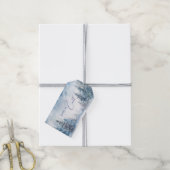 Peace on Earth Soft Blue Forest Christmas Cadeaulabel (Met Touw)