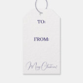 Peace on Earth Soft Blue Forest Christmas Cadeaulabel (Achterkant)