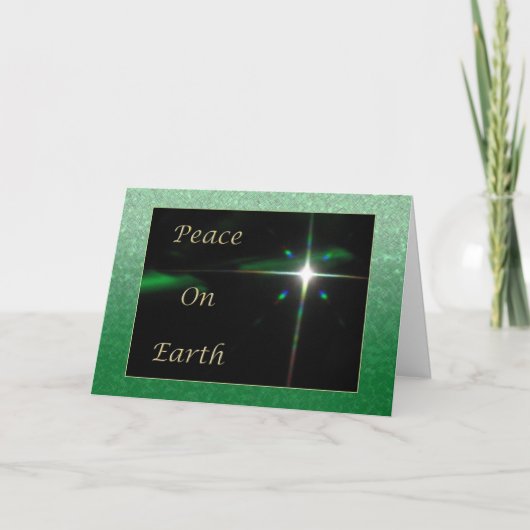 Peace on Earth Star Feestdagen Kaart (Voorkant)