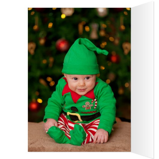 Peace on Earth Star Holiday Photo Wenskaart (Binnen (Links))