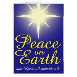 Peace on Earth Star Holiday Photo Wenskaart