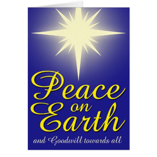 Peace on Earth Star Holiday Photo Wenskaart (Voorkant)