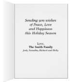 Peace on Earth Star Holiday Photo Wenskaart (Binnen (Rechts))