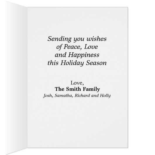 Peace on Earth Star Holiday Photo Wenskaart (Binnen (Rechts))