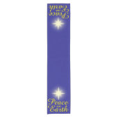 Peace on Earth Star Holiday Table Runner Korte Tafelloper (Voorkant)