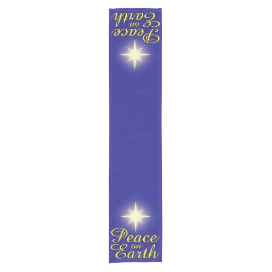 Peace on Earth Star Holiday Table Runner Korte Tafelloper (Voorkant)