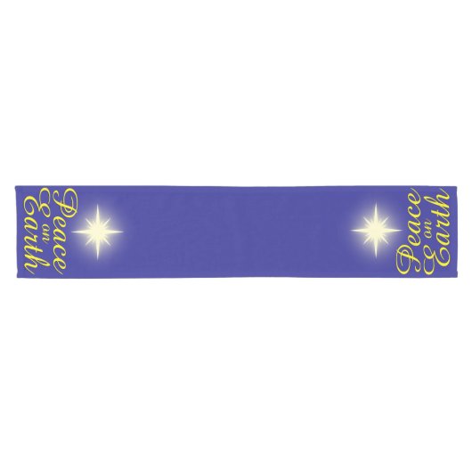 Peace on Earth Star Holiday Table Runner Korte Tafelloper (Horizontaal)