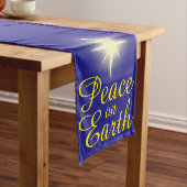 Peace on Earth Star Holiday Table Runner Korte Tafelloper (Voorbeeld)