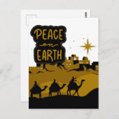 Peace on Earth Traditional Christelijk Christmas Briefkaart (Voorkant / Achterkant)