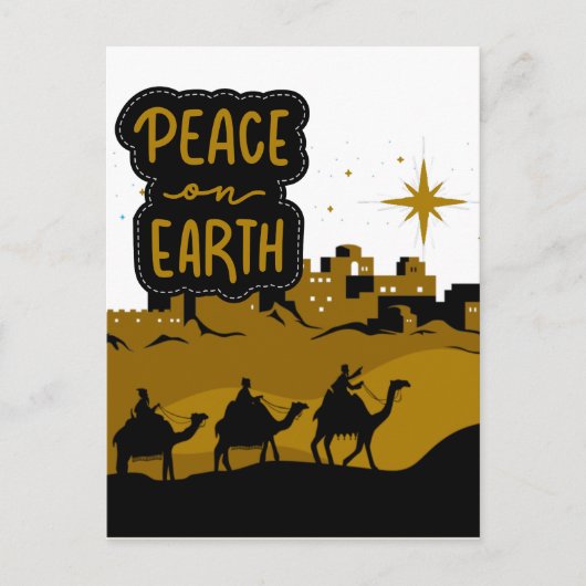 Peace on Earth Traditional Christelijk Christmas Briefkaart (Voorkant)