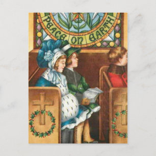 Peace on Earth Vintage Christmas Postcard Feestdagenkaart
