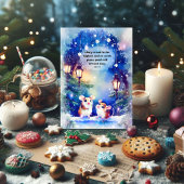 Peace on Earth Waterverf Muizen Christelijk Kerst Feestdagenkaart