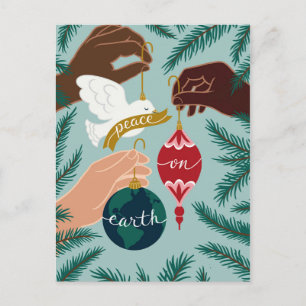Peace on Earth Wenskaart voor kerst Briefkaart