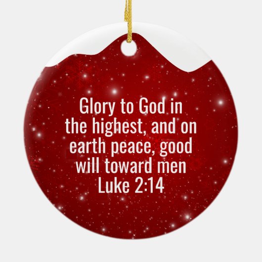 Peace On Earth white dove religious holiday 🕊🎄 Keramisch Ornament (Achterkant)