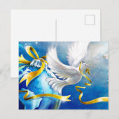 Peace on Earth White Doves Waterverf Briefkaart (Voorkant / Achterkant)