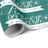 Peace on Earth White Text Wrapping Paper Cadeaupapier (Rol Hoek)