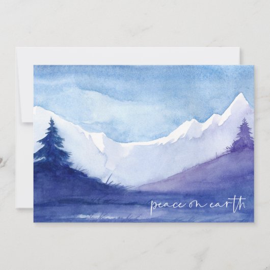 Peace on Earth Winter Snow Scene: Kerstmis Feestdagenkaart (Voorkant)