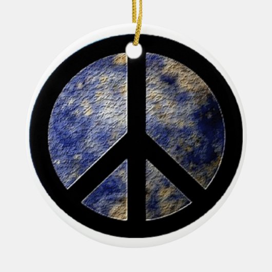 Peace on Earth World Wereldbol kerstversiering Keramisch Ornament (Voorkant)