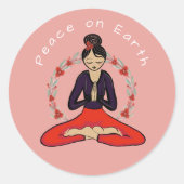 Peace on Earth Yogi Sticker (Voorkant)