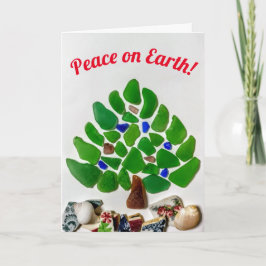 Peace on Earth Zee Glazen Kerstboom Feestdagen Kaart