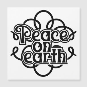 Peace On Earth Zwart-witte ijskastmagneet