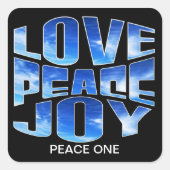 PEACE ONE VIERKANTE STICKER (Voorkant)