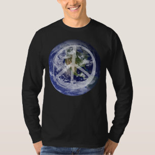 PEACE op Aarde Planet in Space Peace Symbol T-shirt