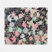 Peace Orizuru en Flower, Japans ontwerp Fleece Deken (Voorkant (Horizontaal))