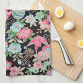 Peace Orizuru en Flower, Japans ontwerp Theedoek (Quarter Fold)