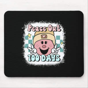Peace Out 100 Days of School Smile Face 100ste dag Muismat