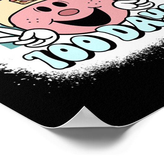 Peace Out 100 Days of School Smile Face 100ste dag Poster (Hoek)