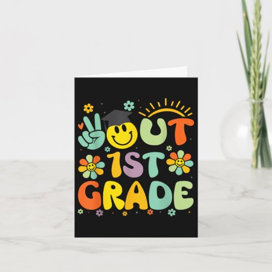 Peace Out 1e klas CL van 2025 Afscheid Afstuderen Kaart (Voorkant)