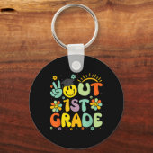 Peace Out 1e klas CL van 2025 Afscheid Afstuderen Sleutelhanger (Voorkant)