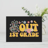 Peace Out 1e klas groovy laatste schooldag Kaart (Staand voorkant)