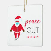 Peace Out 2020 Black Santa Funny Personalized Keramisch Ornament (Links)