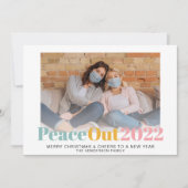 Peace Out 2020 Colorful Pastels-kerstfoto's Feestdagenkaart (Voorkant)