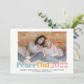 Peace Out 2020 Colorful Pastels-kerstfoto's Feestdagenkaart (Staand voorkant)