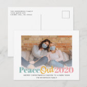 Peace Out 2020 Foto Funny Kerstmis Nieuwjaar Feestdagenkaart (Voorkant / Achterkant)