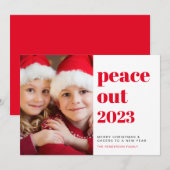 Peace Out 2020 Foto Nieuwjaar kerst Feestdagenkaart (Voorkant / Achterkant)