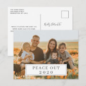 Peace Out 2020 Funny COVID New Year Feestdagenkaart (Voorkant / Achterkant)
