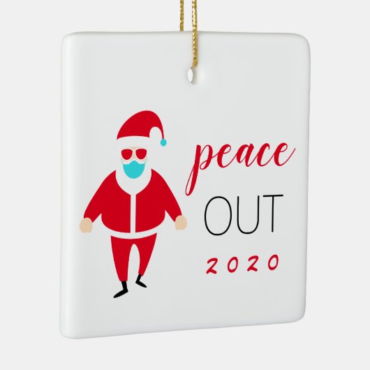 Peace Out 2020 Funny Santa Persoonlijk Keramisch Ornament (Rechts)
