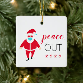 Peace Out 2020 Funny Santa Persoonlijk Keramisch Ornament